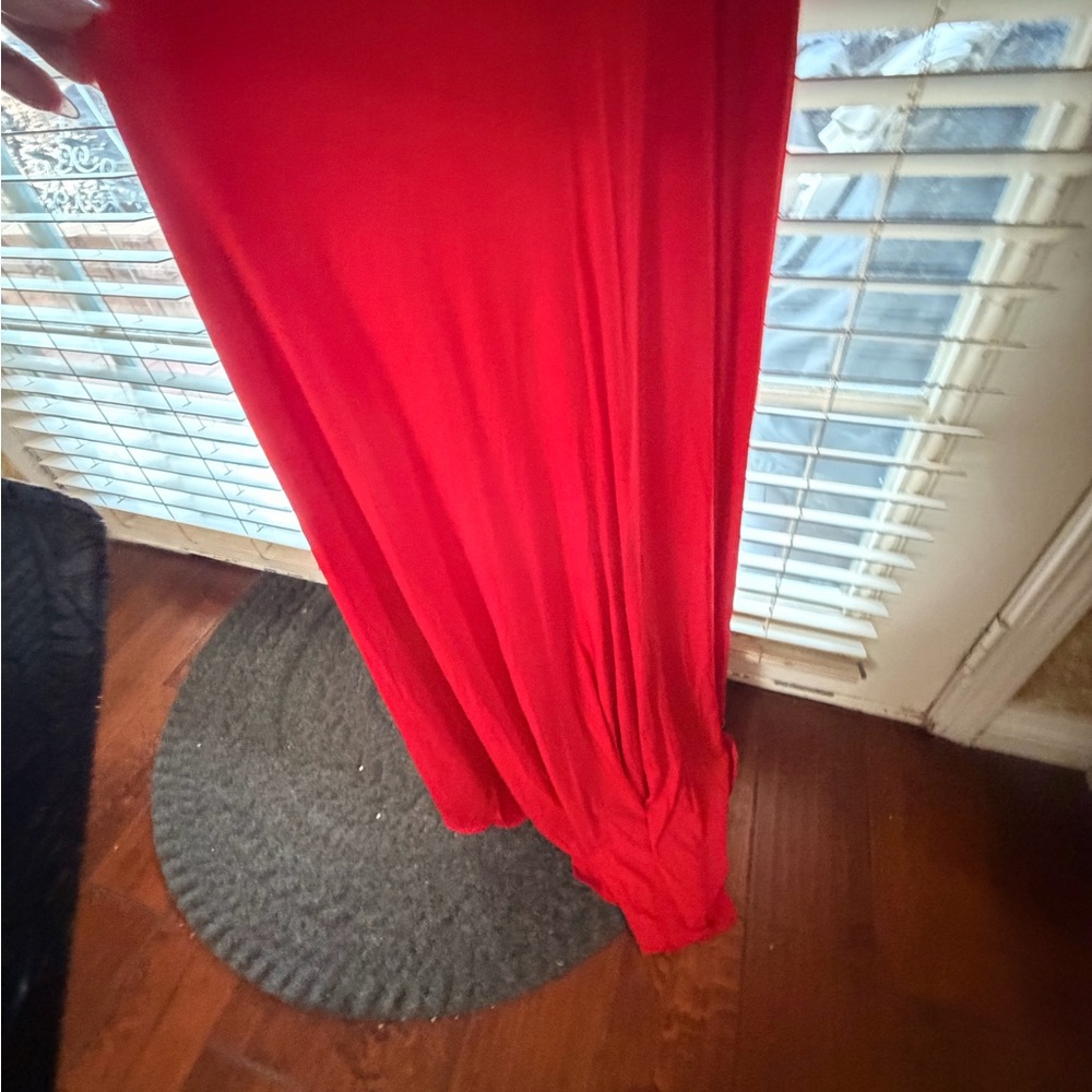 Cinderella Red and Black Floral Prom Dress - Picture 7 of 9